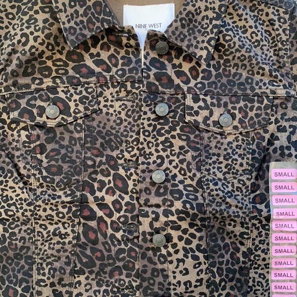 Nine West Leopard print denim jacket - Picture 3 of 5